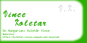 vince koletar business card