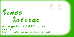 vince koletar business card